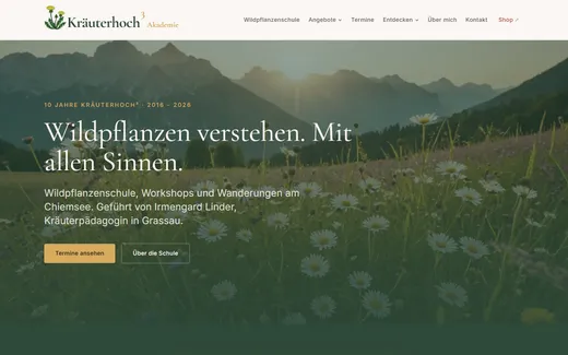Website-Screenshot: Kräuterhoch³ Akademie