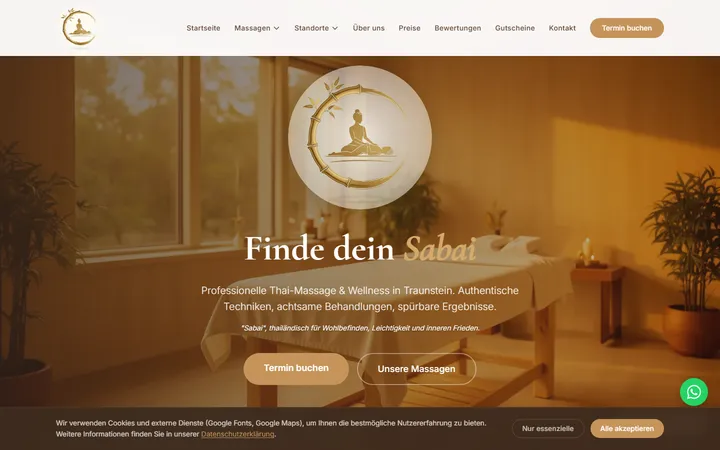 Website-Screenshot: Saba Thai